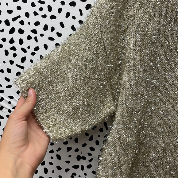 She + Sky Metallic Sparkly Oversized Sweater - Picture 2 of 5